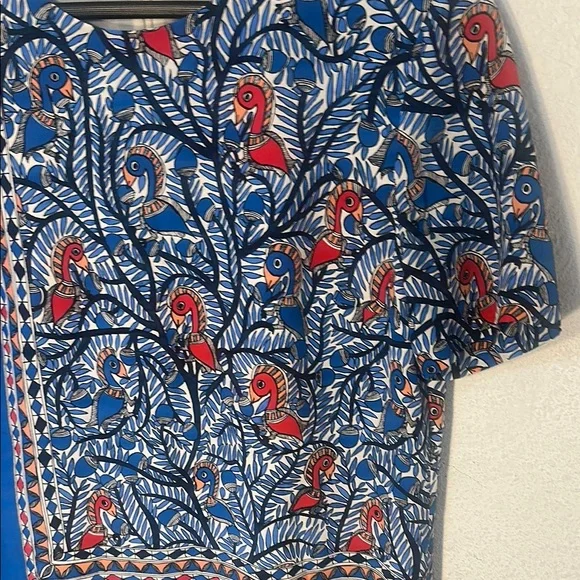 Tory Burch Blue Asymmetrical Sheath Dress - Picture 3 of 3